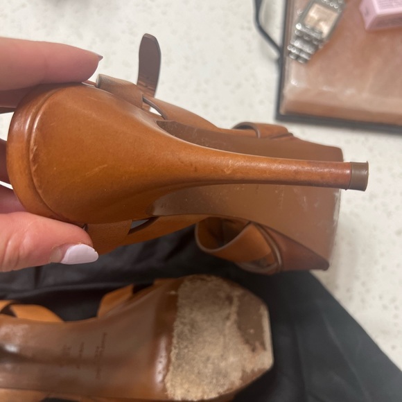 YSL Tribute Leather 105mm Platform Sandals - Picture 9 of 11